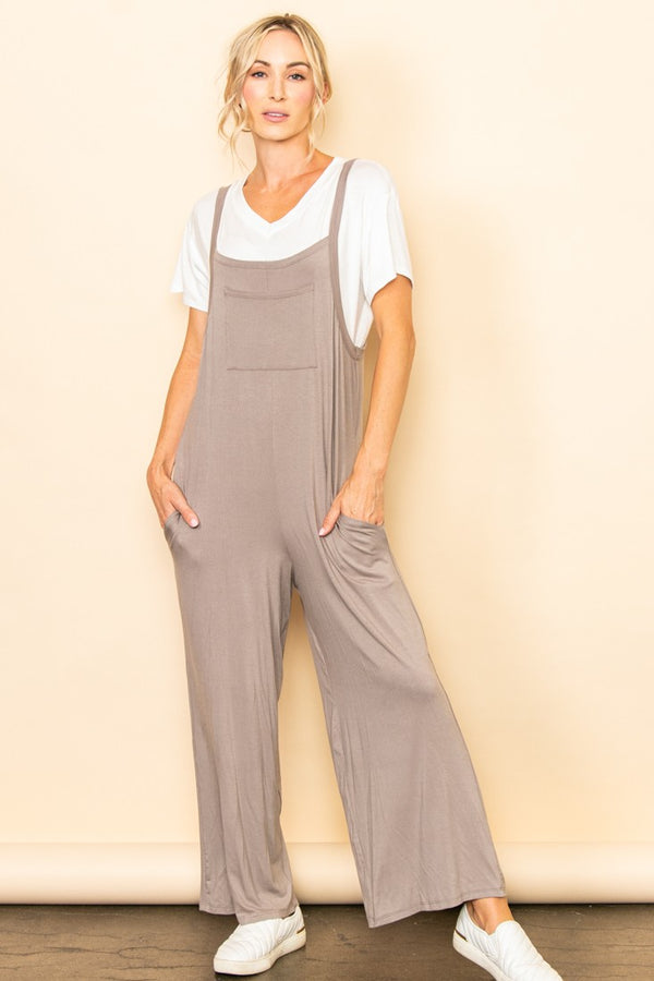 Taupe Jumpsuit with Pockets