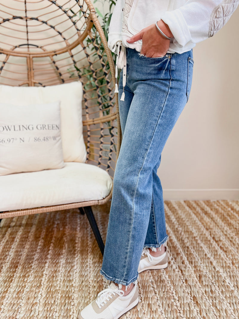 Petra High Rise Classic Straight Denim Jeans