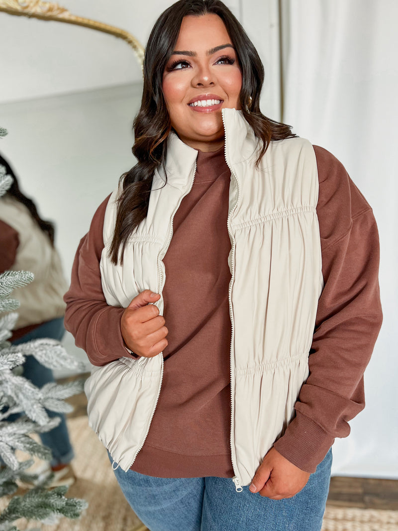 Curvy Ecru Puffer Vest