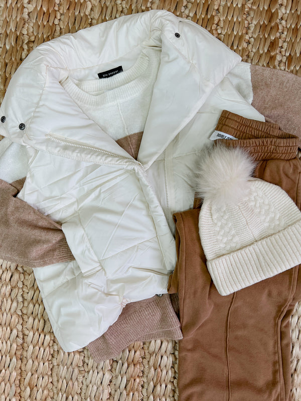 Cream Puffer Vest