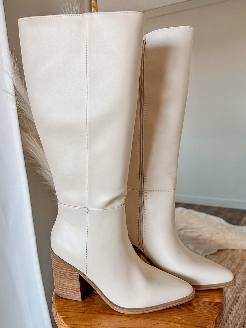 Vapor Tall White Dress Boot