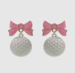 Golf Ball Bow Earrings