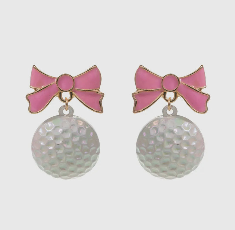 Golf Ball Bow Earrings