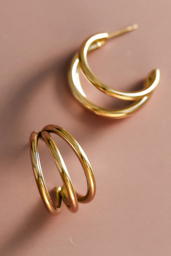 Gold Stainless Hoops