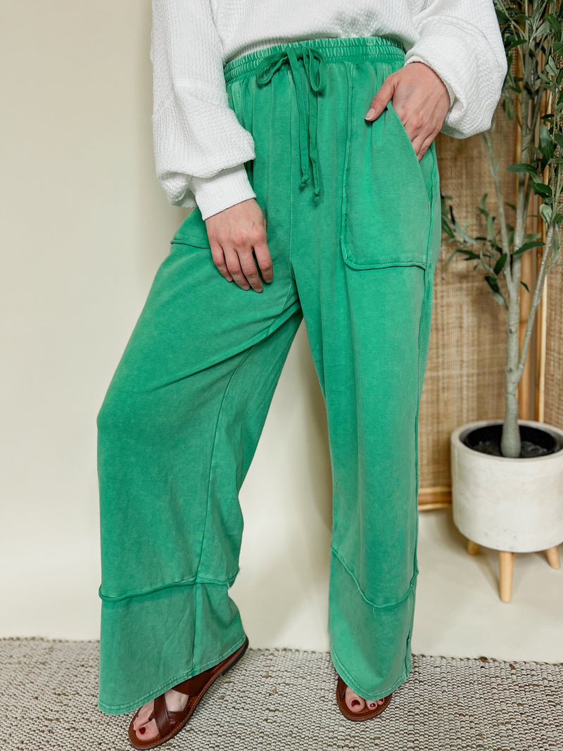 Washed Cotton Terry Knit Lounge Pants (S-XL)