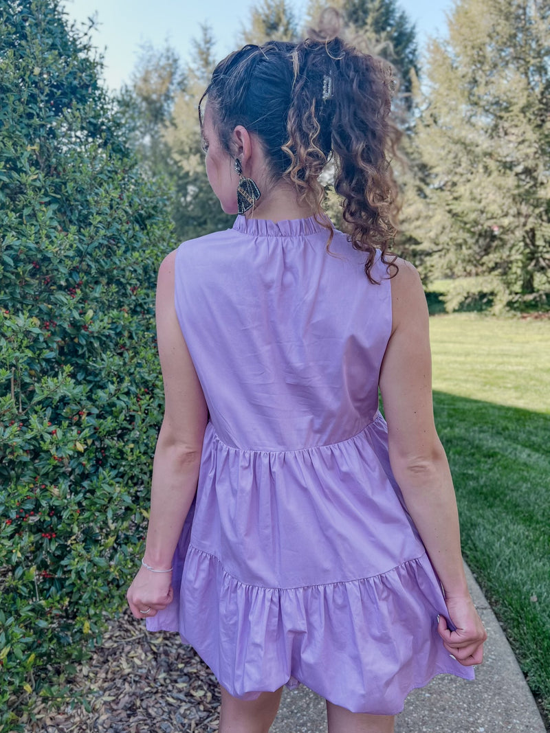 Lavender Mint Julep Poplin Mini Dress