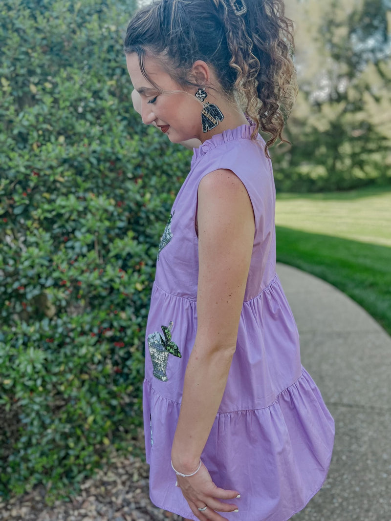 Lavender Mint Julep Poplin Mini Dress