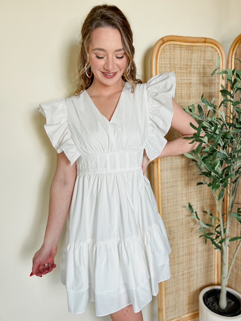 Southern Sophistication White Woven Dress