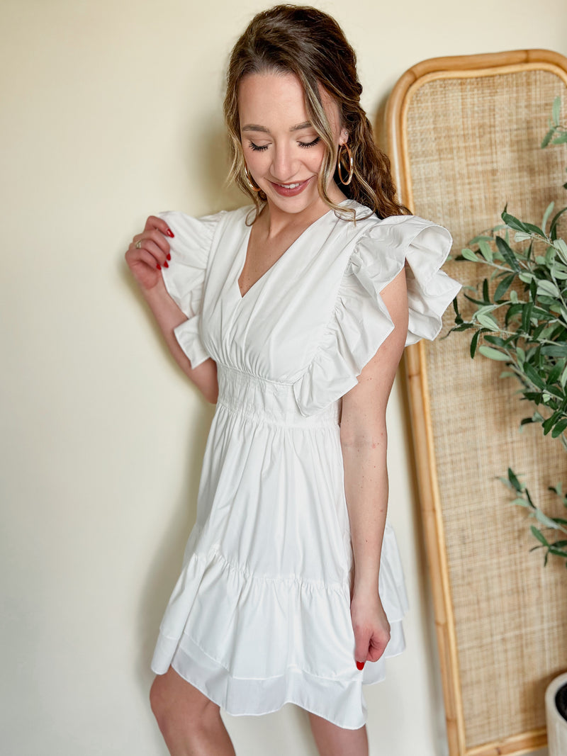 Southern Sophistication White Woven Dress