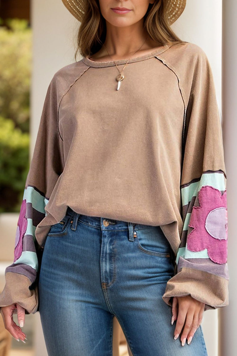 Flower Patch Balloon Sleeve Top