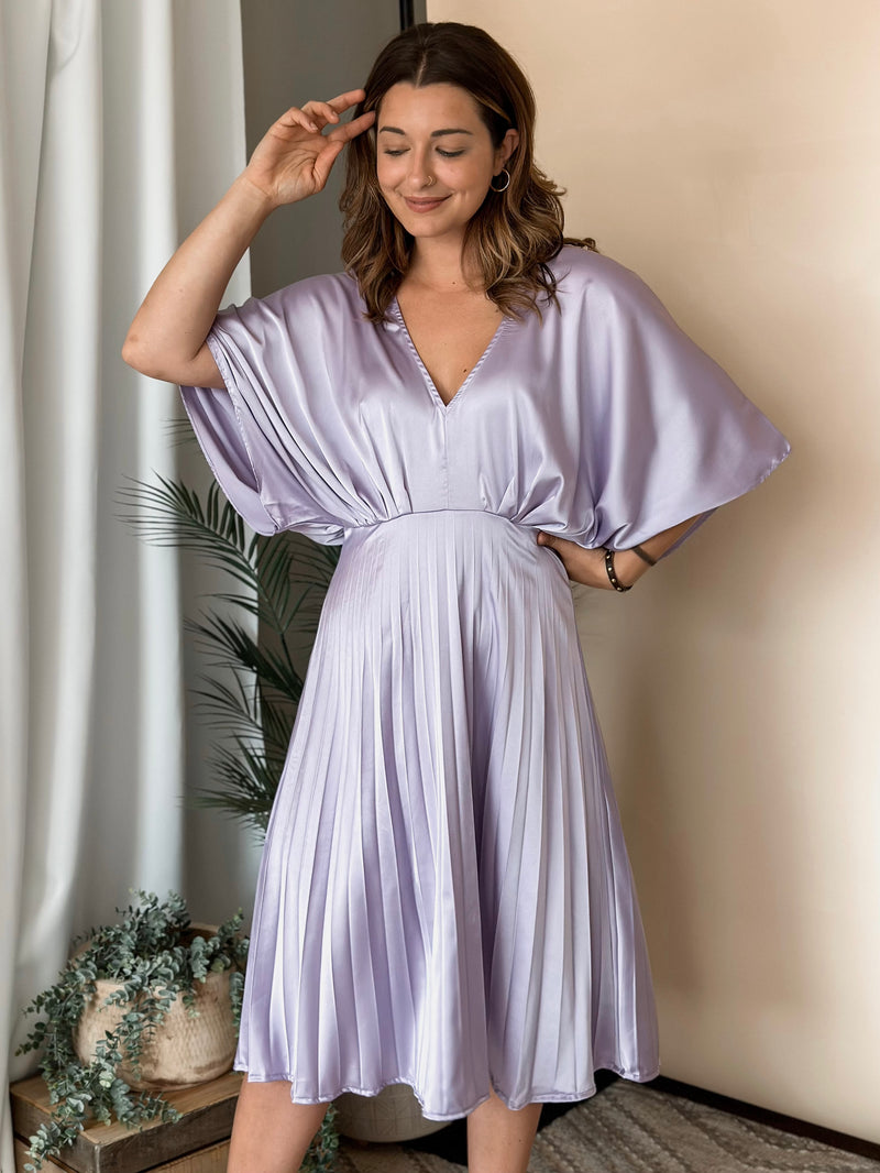 Satin kimono midi deals dress