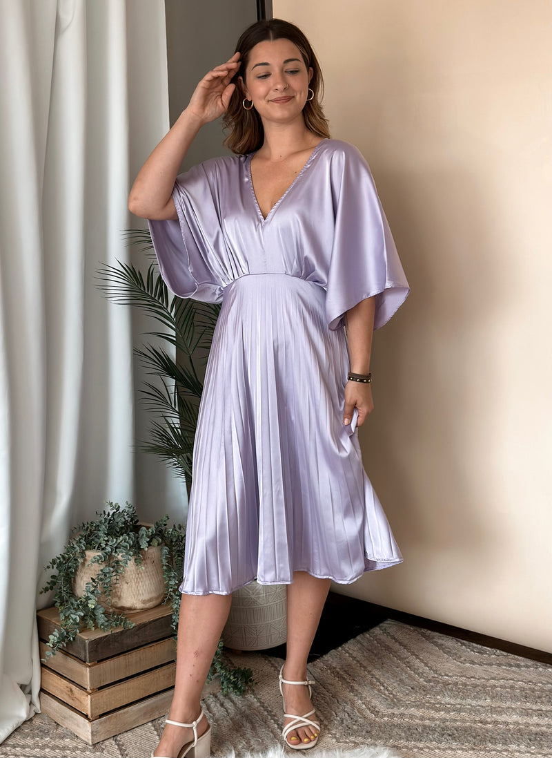 Satin kimono midi deals dress