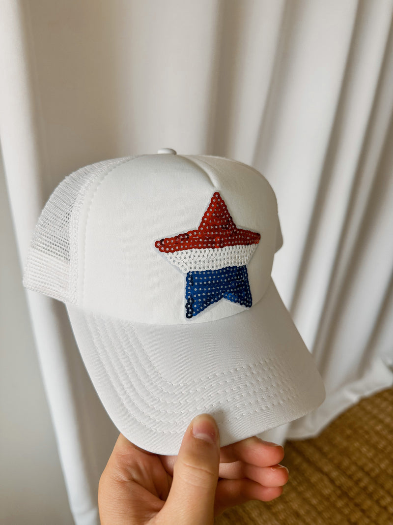 Sequin Star Trucker Hat