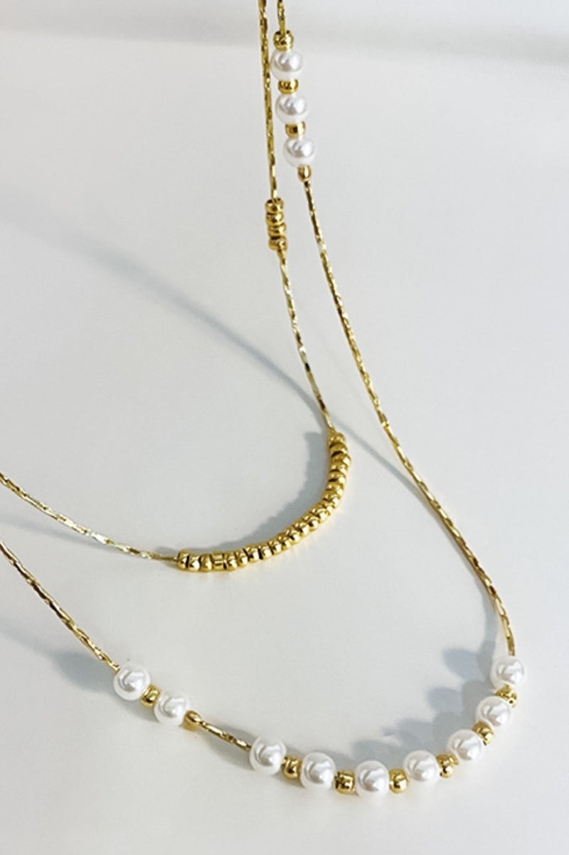 18K Gold Pearl and bead Necklace