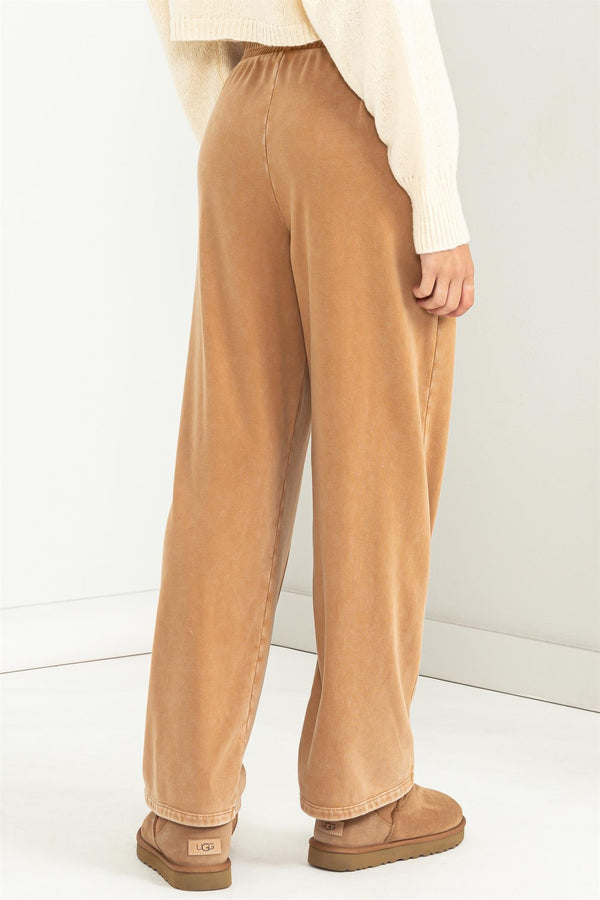 Comfy Light Brown Pintuck Pants