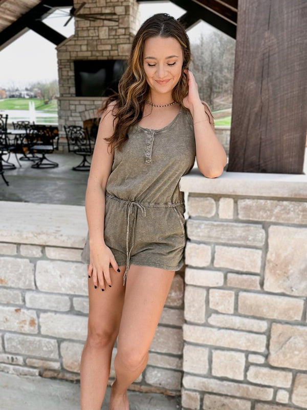 Casual Days Ahead Button Up Sleeveless Romper