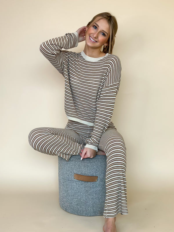 Brown/Beige Knitted Sweater Pants