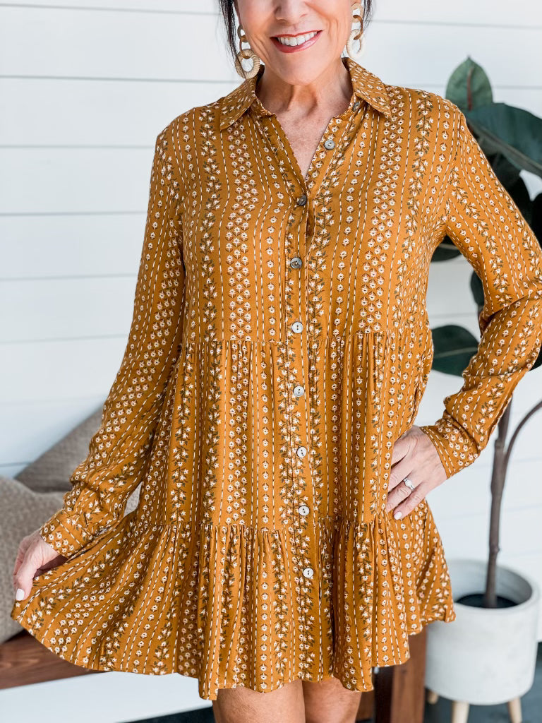 Camel Print Long Sleeve Tunic/Dress